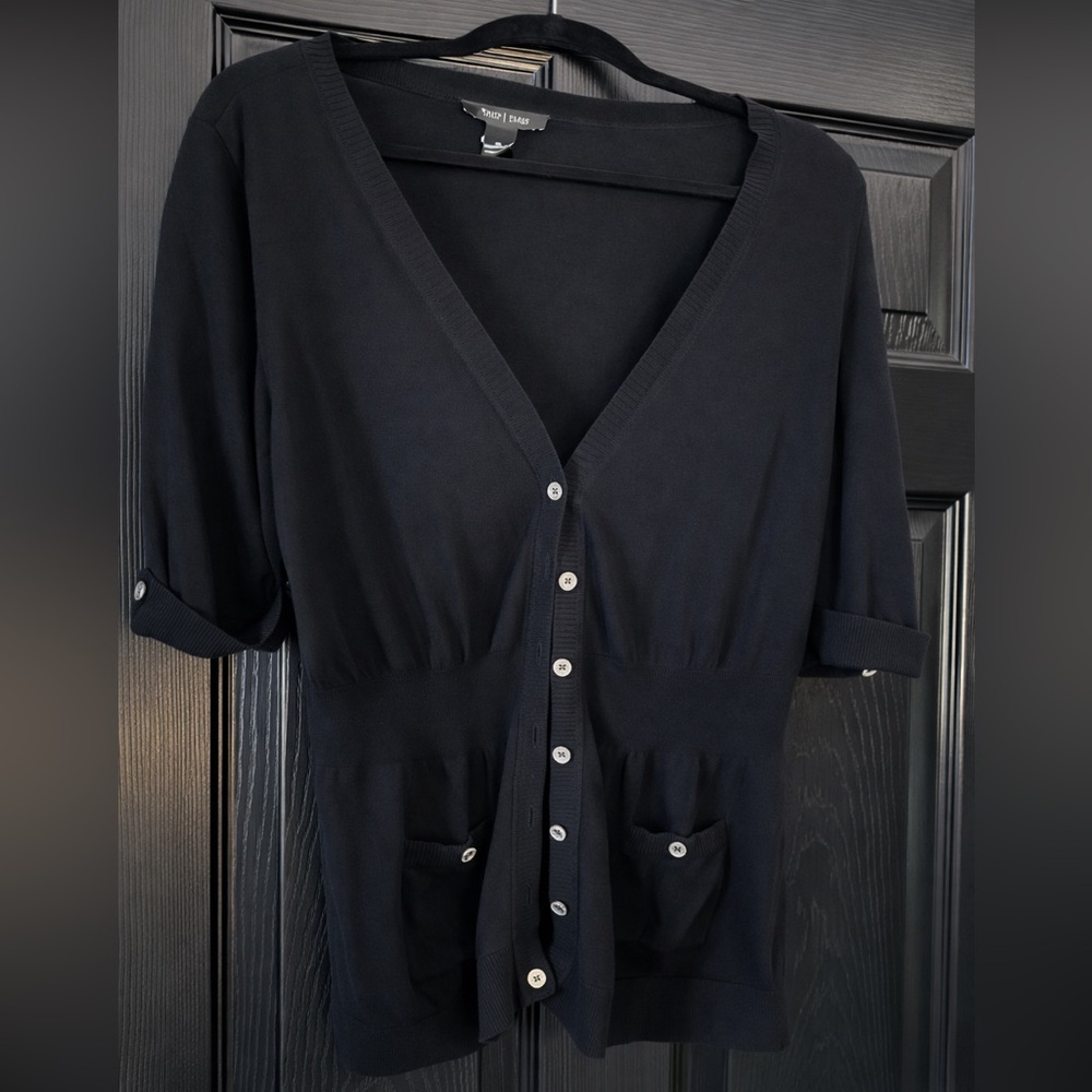 White House Black Market Black Cardigan Sweater